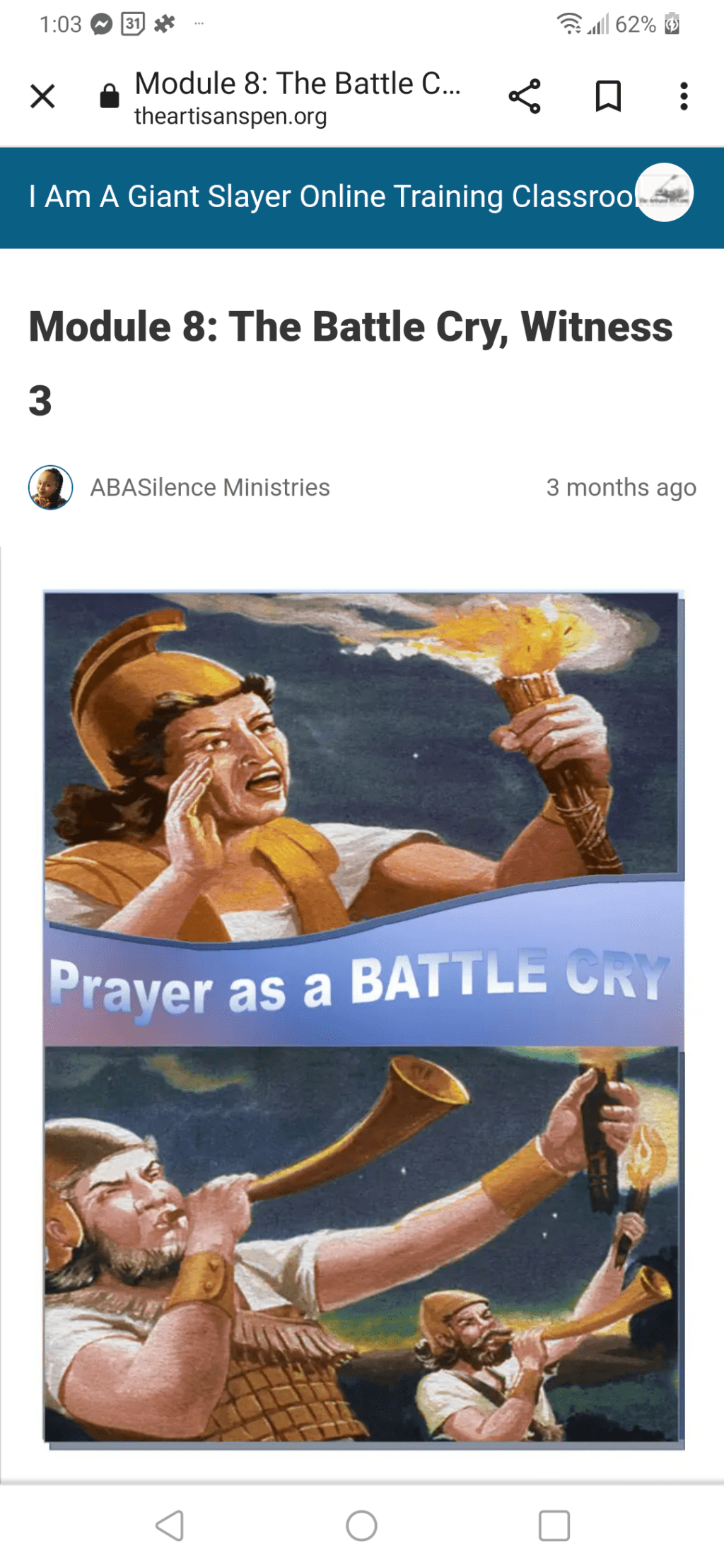 A Prayer Called The Battle&nbsp;Cry