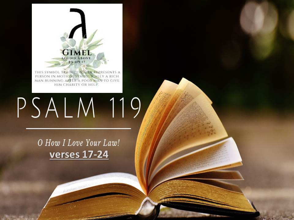 Plus Sized: Three in One (Psalm 119:17-24 [the GIMEL ג verses] )